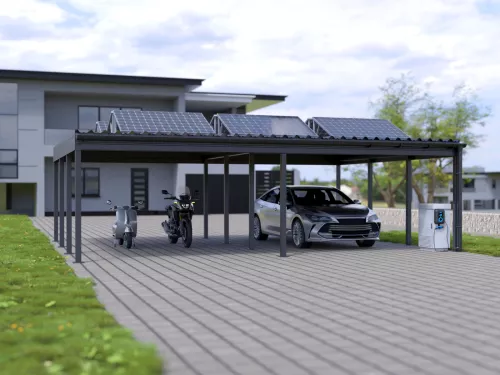 Premium Dreiercarport - STUK PV