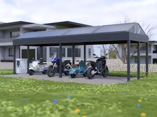 Motorrad PV Carport