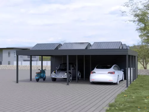 PV Carport mit Stauraum